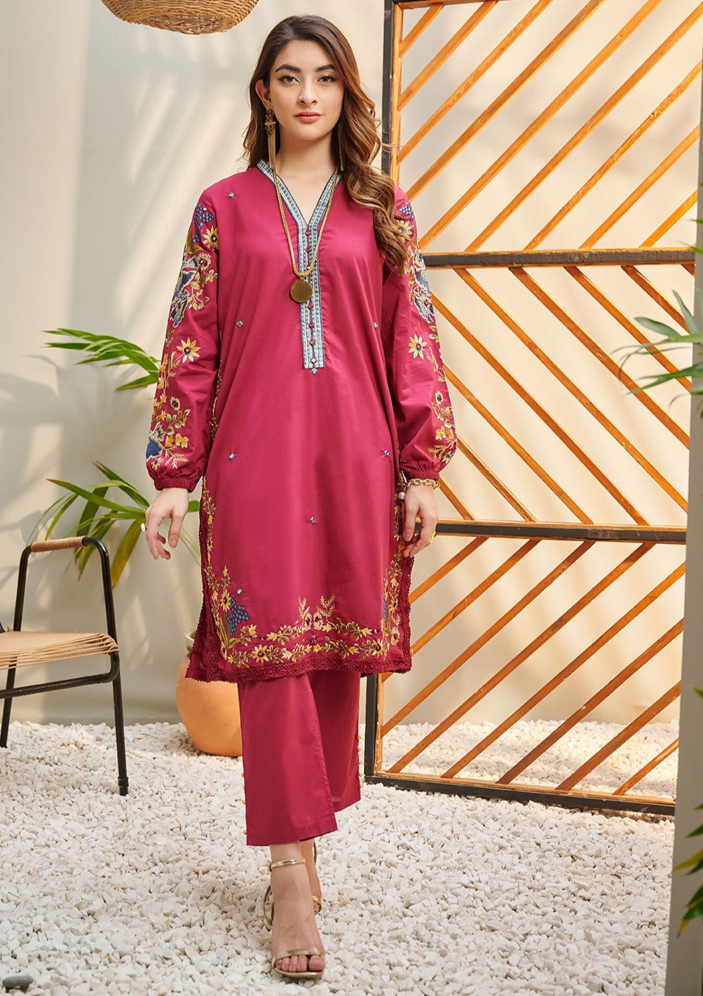 Pink : Women's Dress - DC-2046