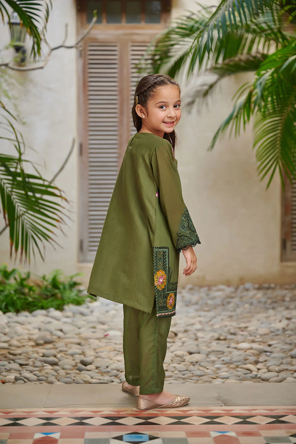 Dark Green - Girls Dress - DK-0127