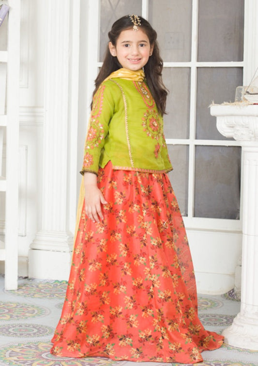 Orange - Girl's Lehnga Dress