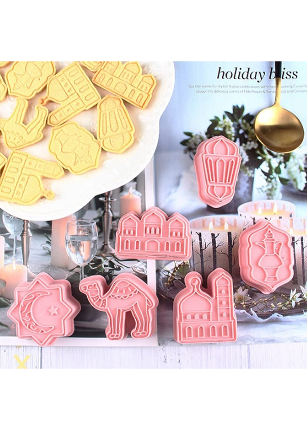 6 Pcs Eid Mubarak Cookie Cutter