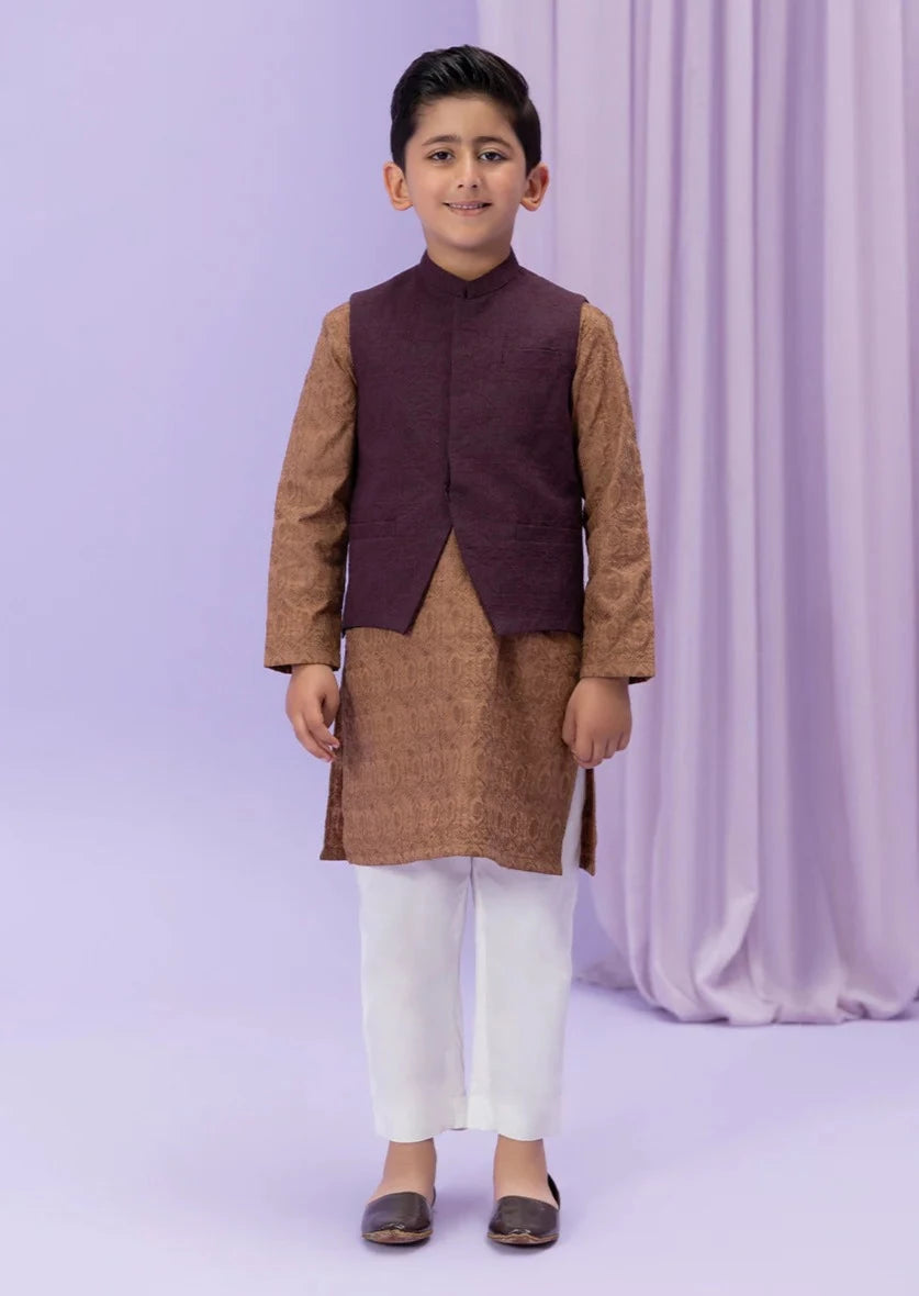 Dark Maroon - Boy's Waist Coat