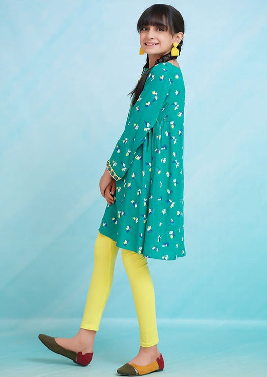 Green - Girl's Kurta