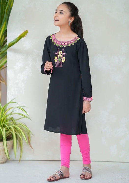 Black - Girl's Kurta