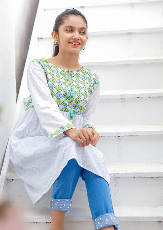 White - Girl's Kurta