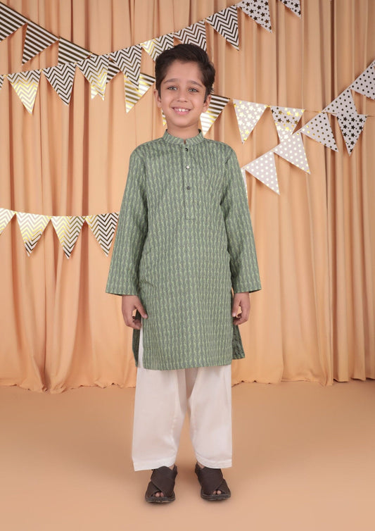Mint Green- Boy's Kurta Shirt Only