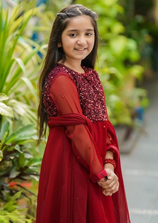 Maroon - Girl's Dress