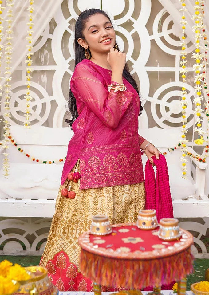 Magenta - Girl's Gharara Dress