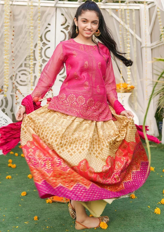 Magenta - Girl's Gharara Dress