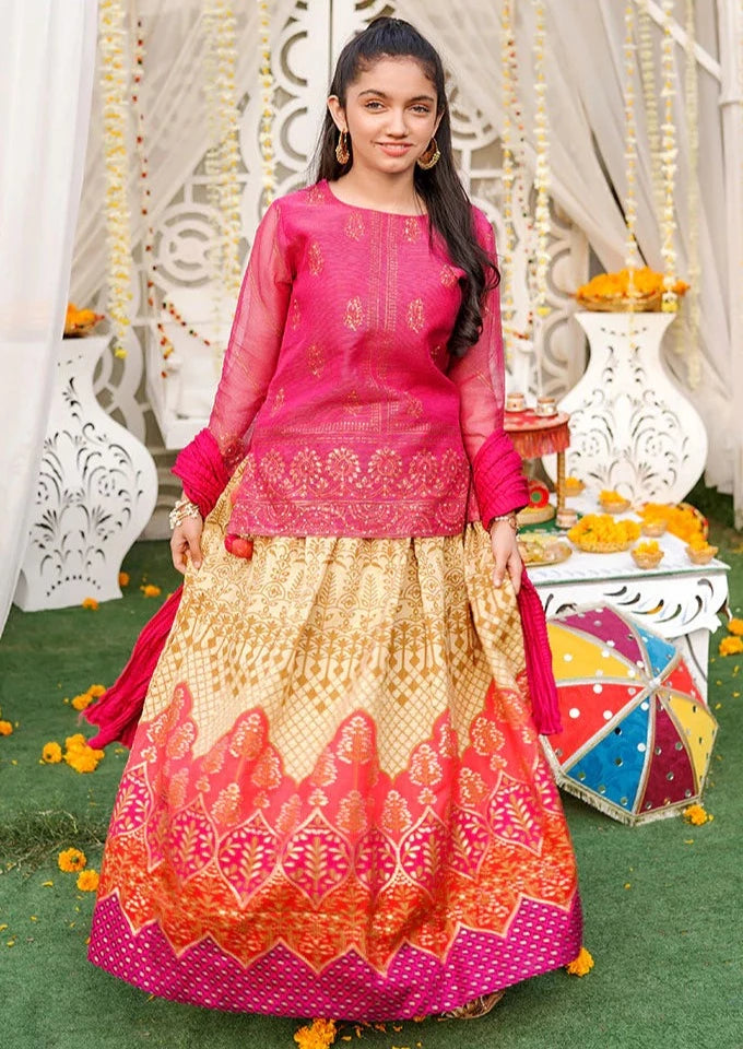 Magenta - Girl's Gharara Dress