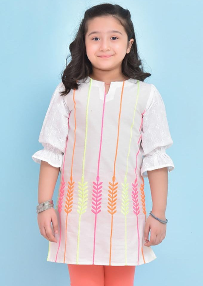 White - Girl's Kurta