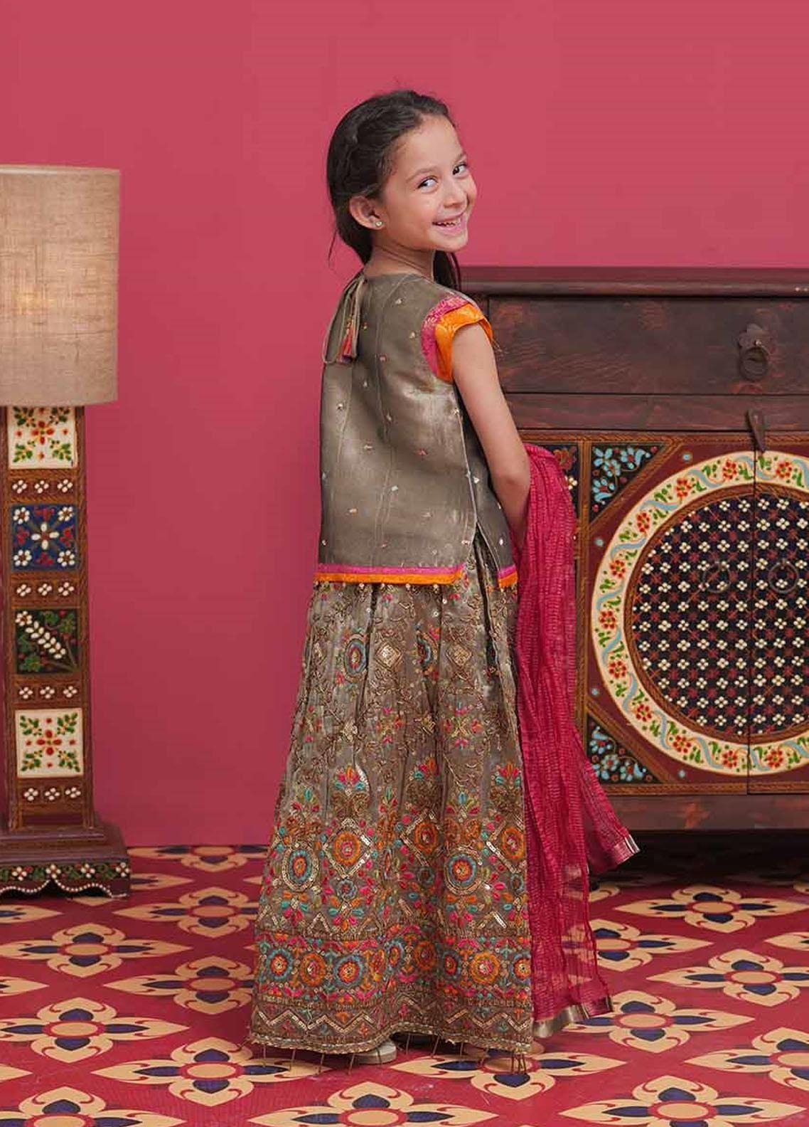 Gold- Girl's Lehnga Dress