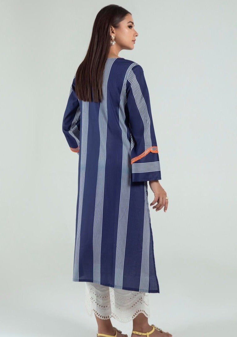 Blue & Orange : Women's Kurta