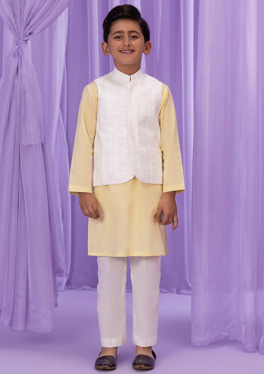 White -  Boys Waist Coat