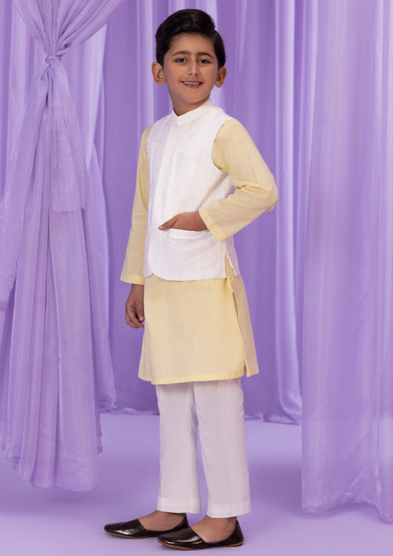 White -  Boys Waist Coat