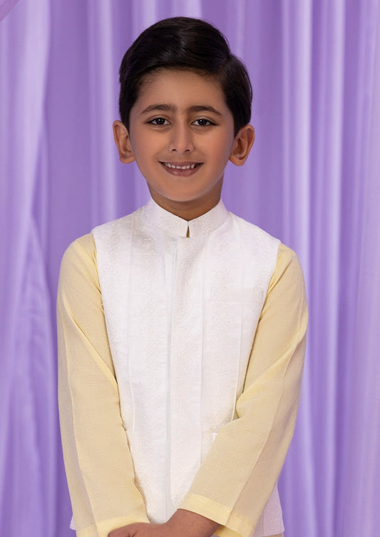 White -  Boys Waist Coat