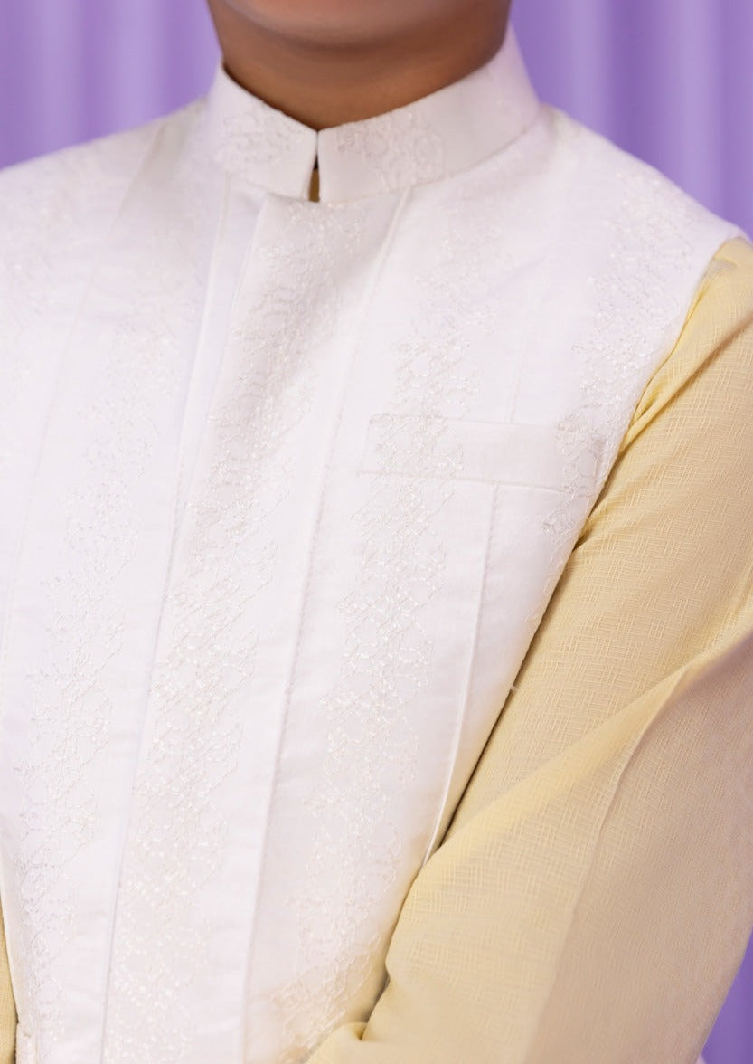 White -  Boys Waist Coat