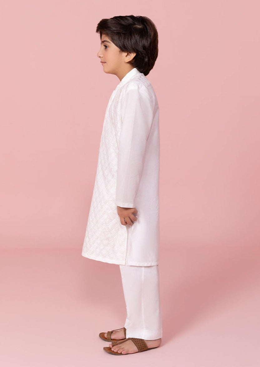 White - Boy's Kurta & Shalwar