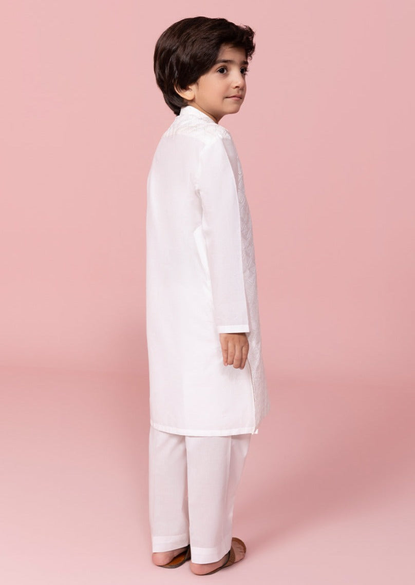 White - Boy's Kurta & Shalwar