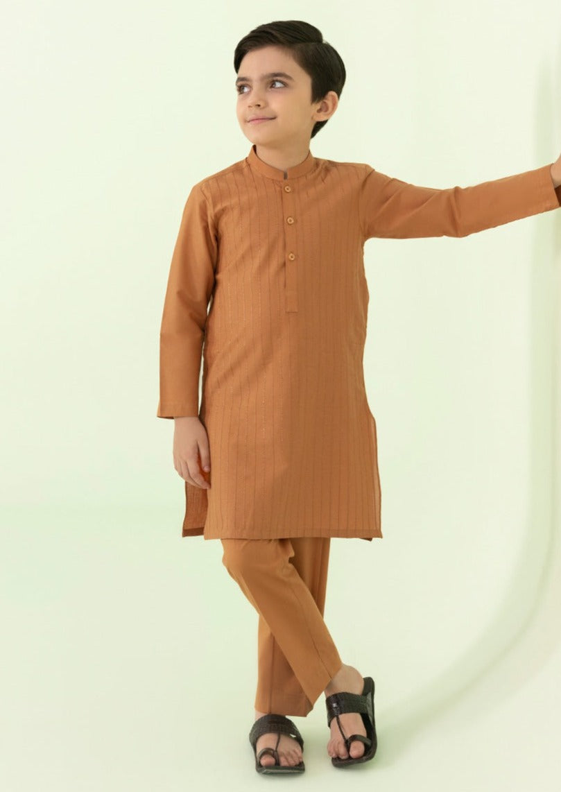 Rust - Boy's Kurta & Shalwar