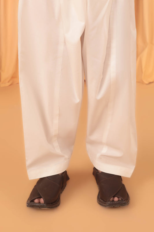 Off White - Boy's Cotton Shalwar