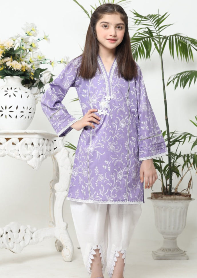 Purple - Girl's Kurta