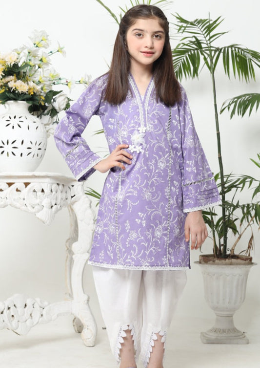 Purple - Girl's Kurta
