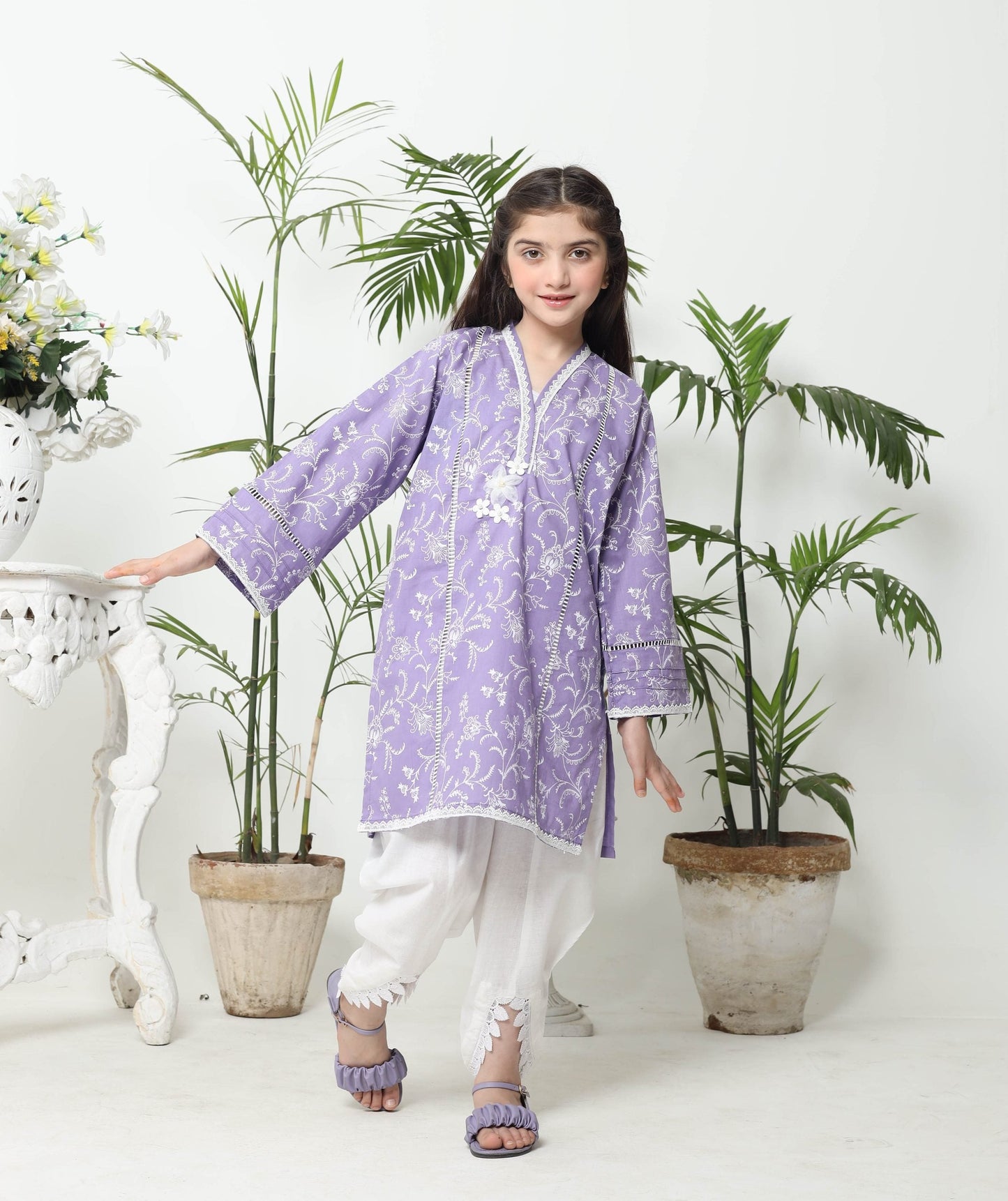 Purple - Girl's Kurta