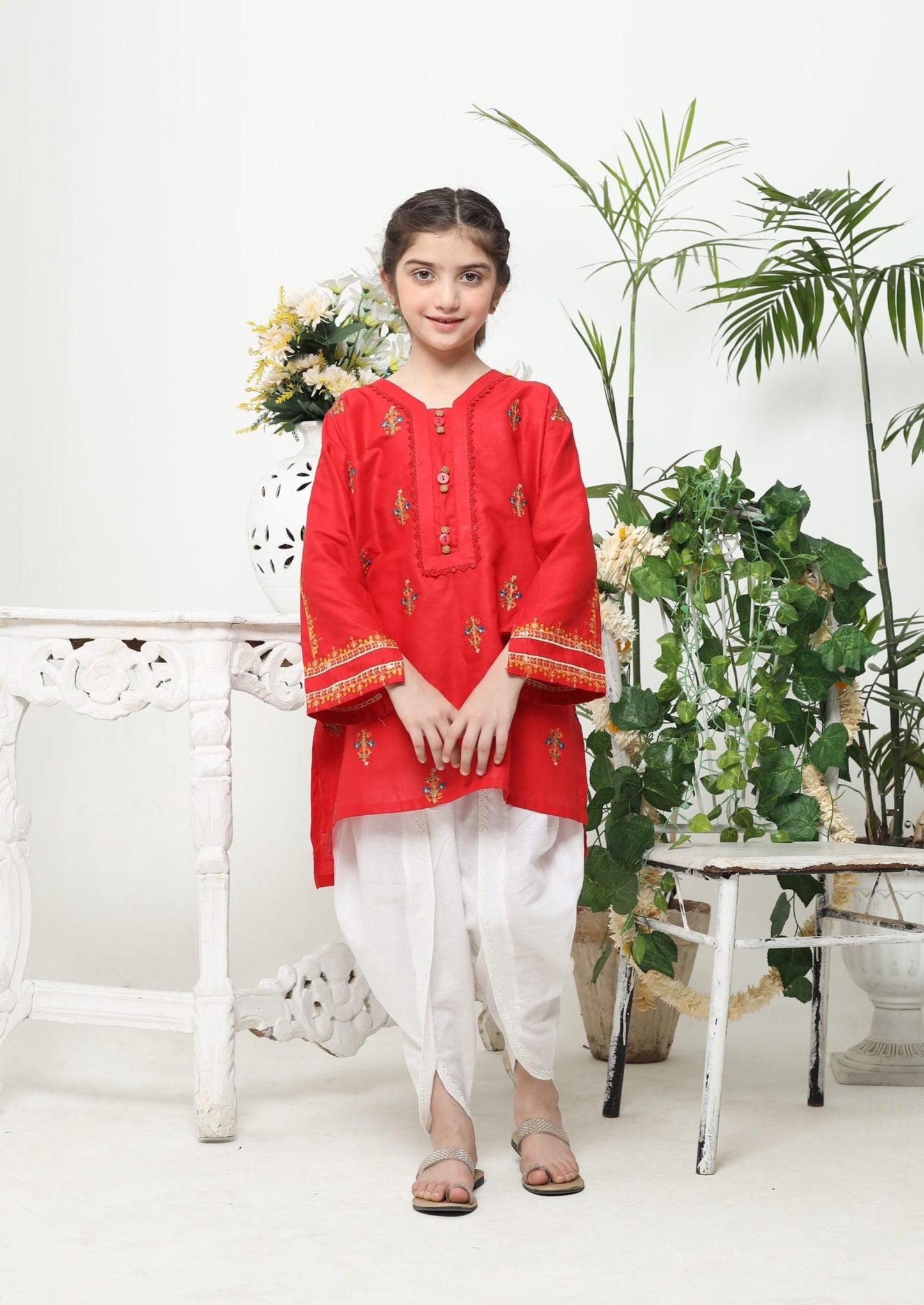 Red - Girl's Kurta