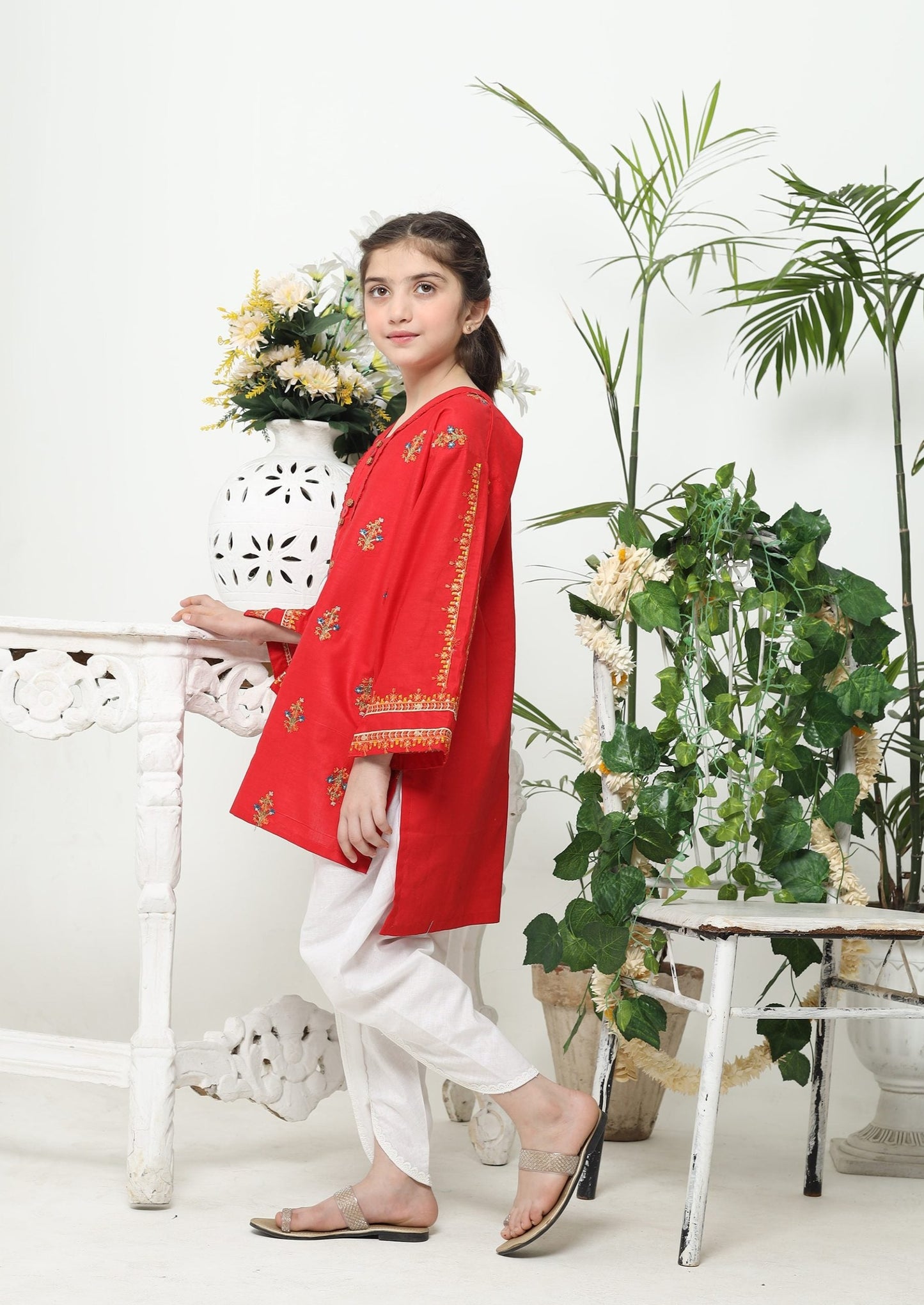 Red - Girl's Kurta