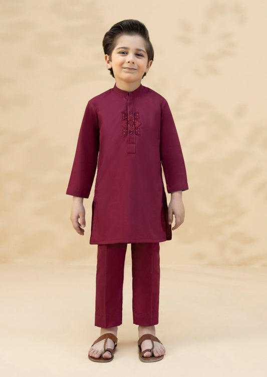 Maroon - Boy's Kurta & Shalwar