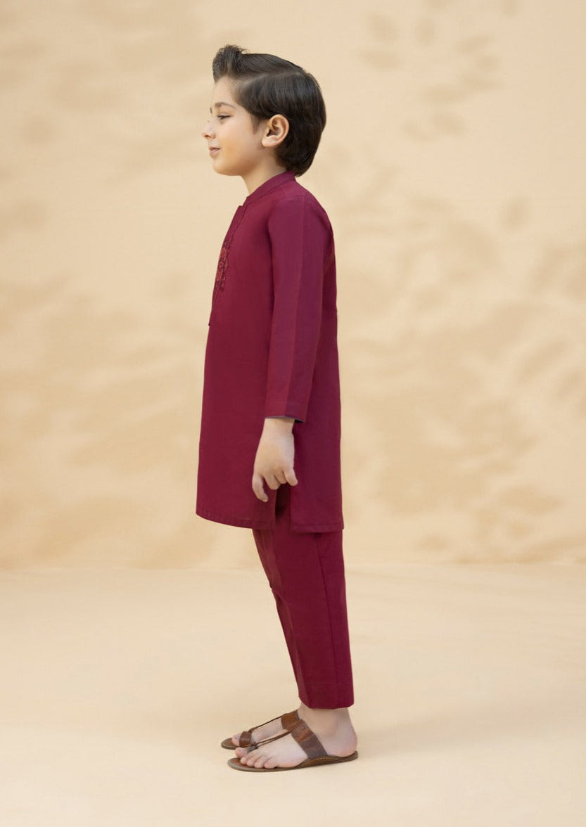 Maroon - Boy's Kurta & Shalwar