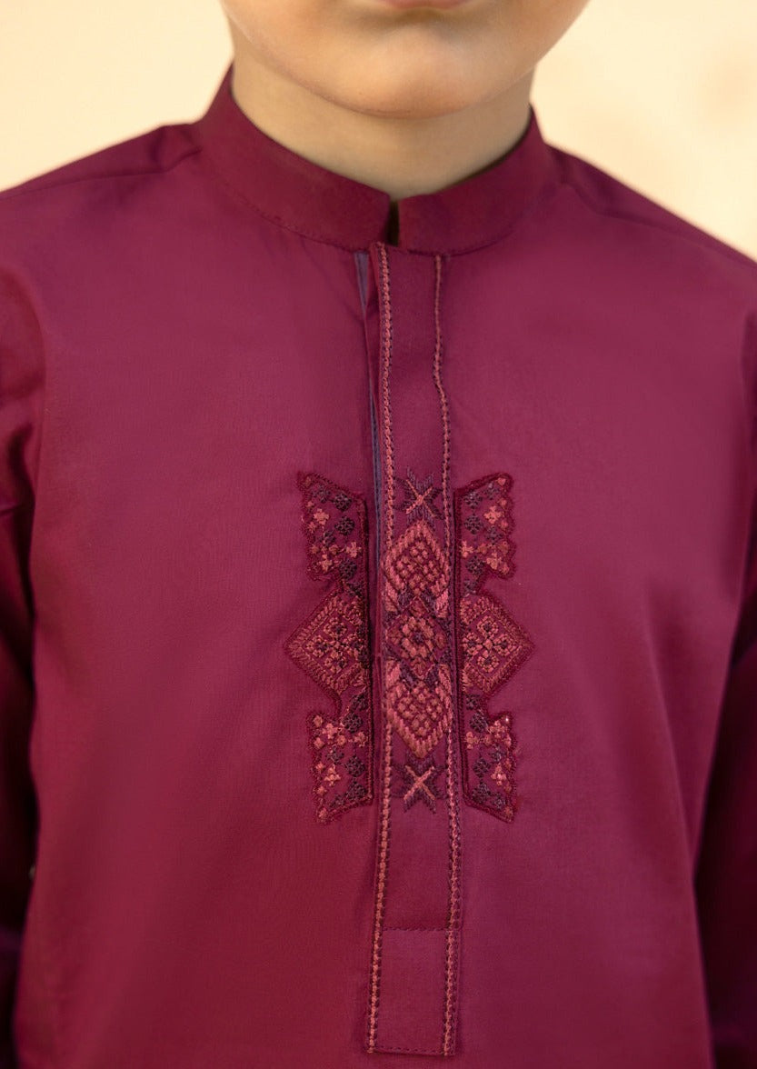 Maroon - Boy's Kurta & Shalwar