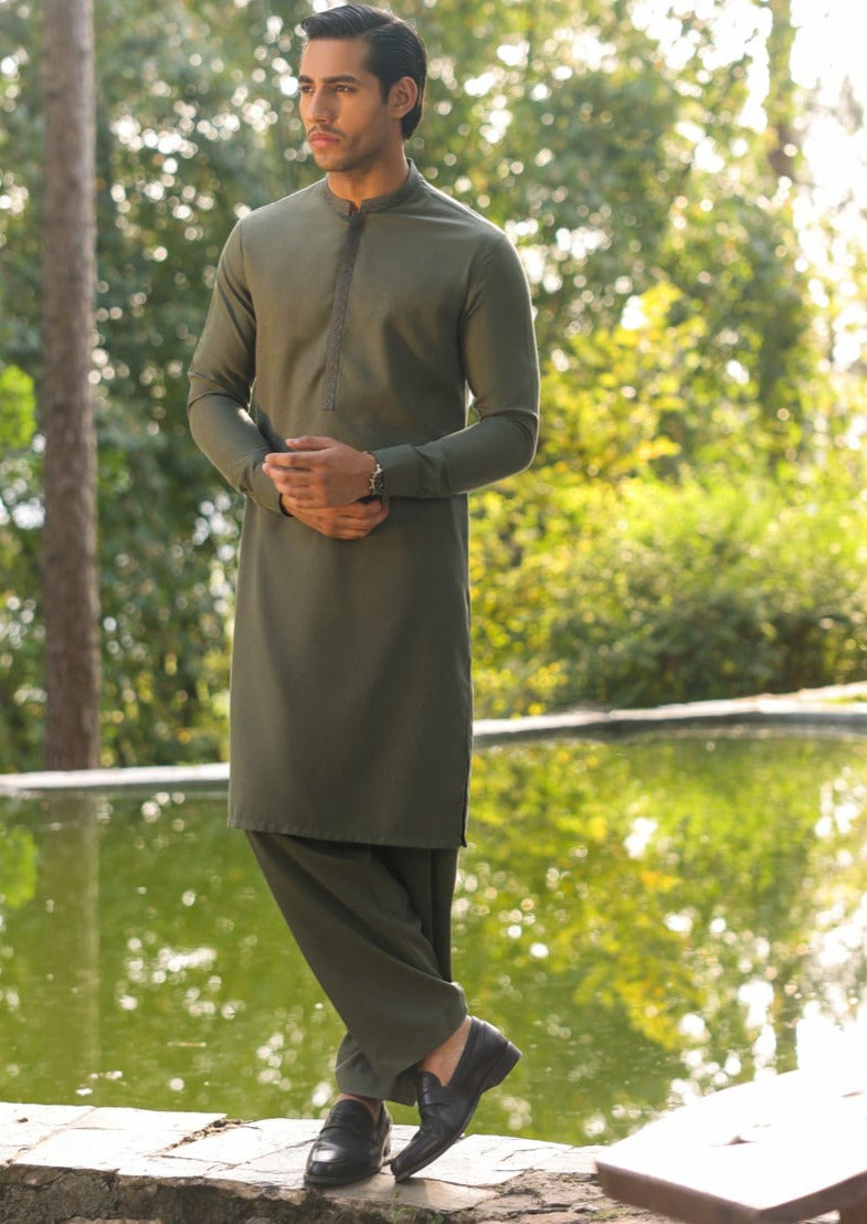 Green - Men's Kameez Shalwar