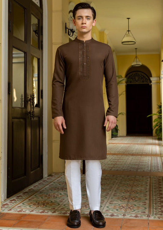 Mehndi Brown - Teen Boys Kurta