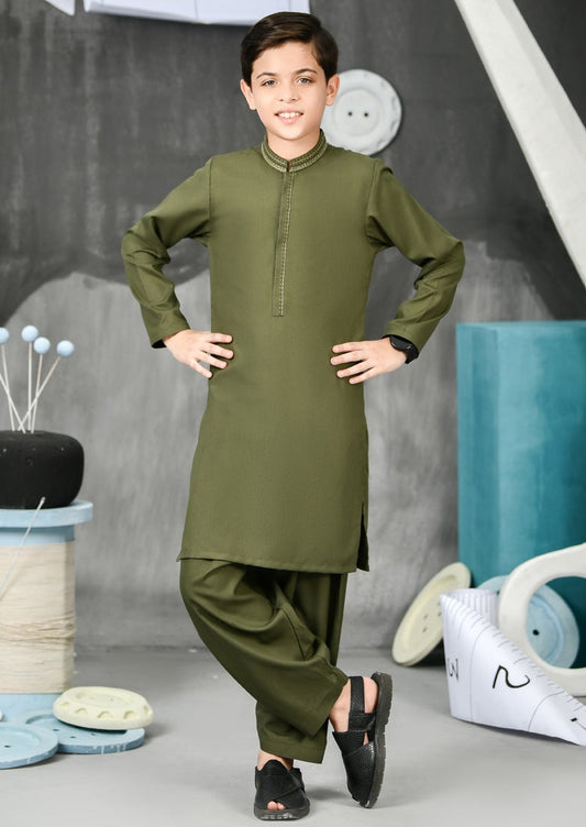 Olive Green - Boys Kameez Shalwar