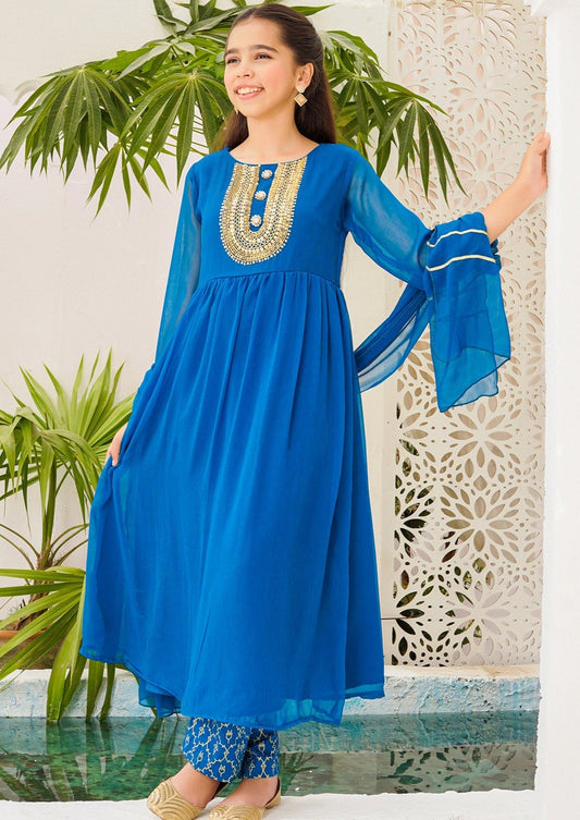 Teal Blue - Girl's Dress