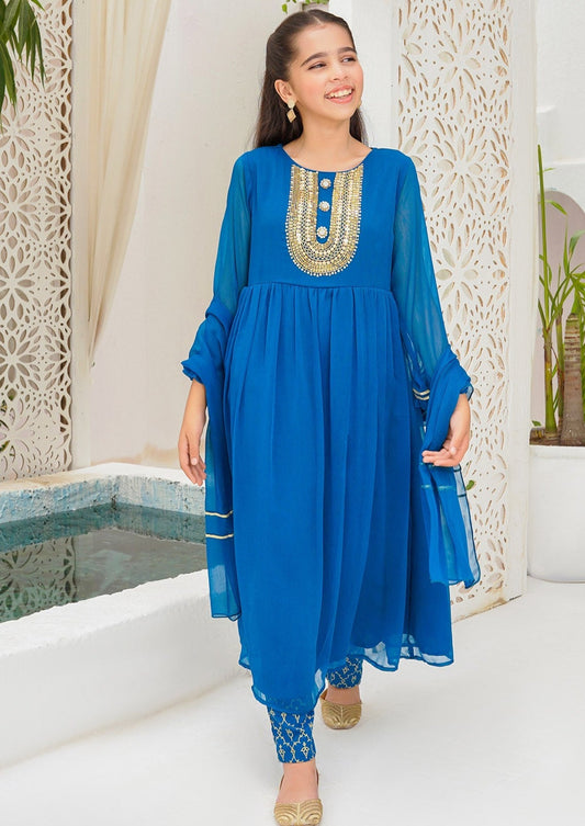 Teal Blue - Girl's Dress