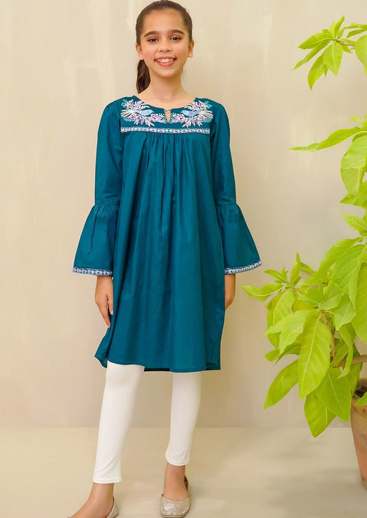 Teal Blue - Girl's Kurta
