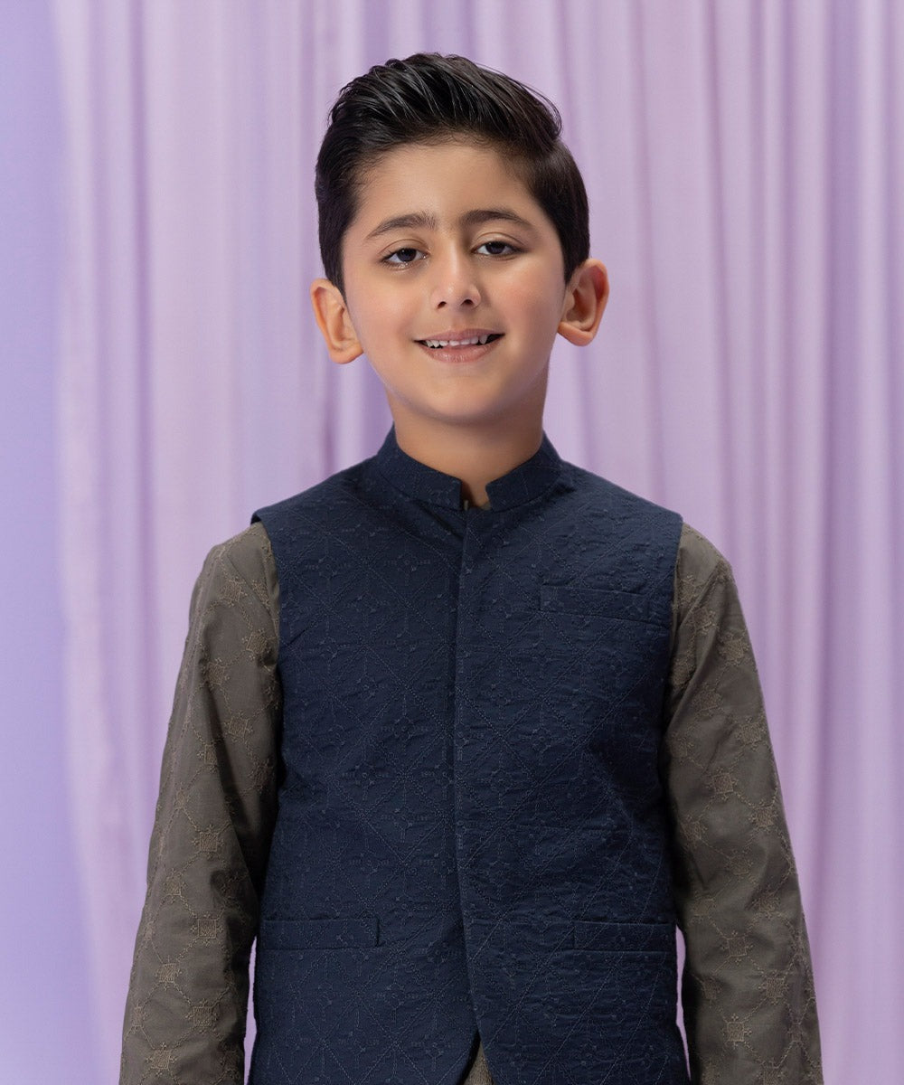 Blue -  Boys Waist Coat