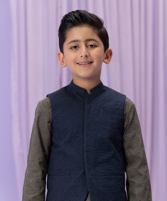 Blue -  Boys Waist Coat