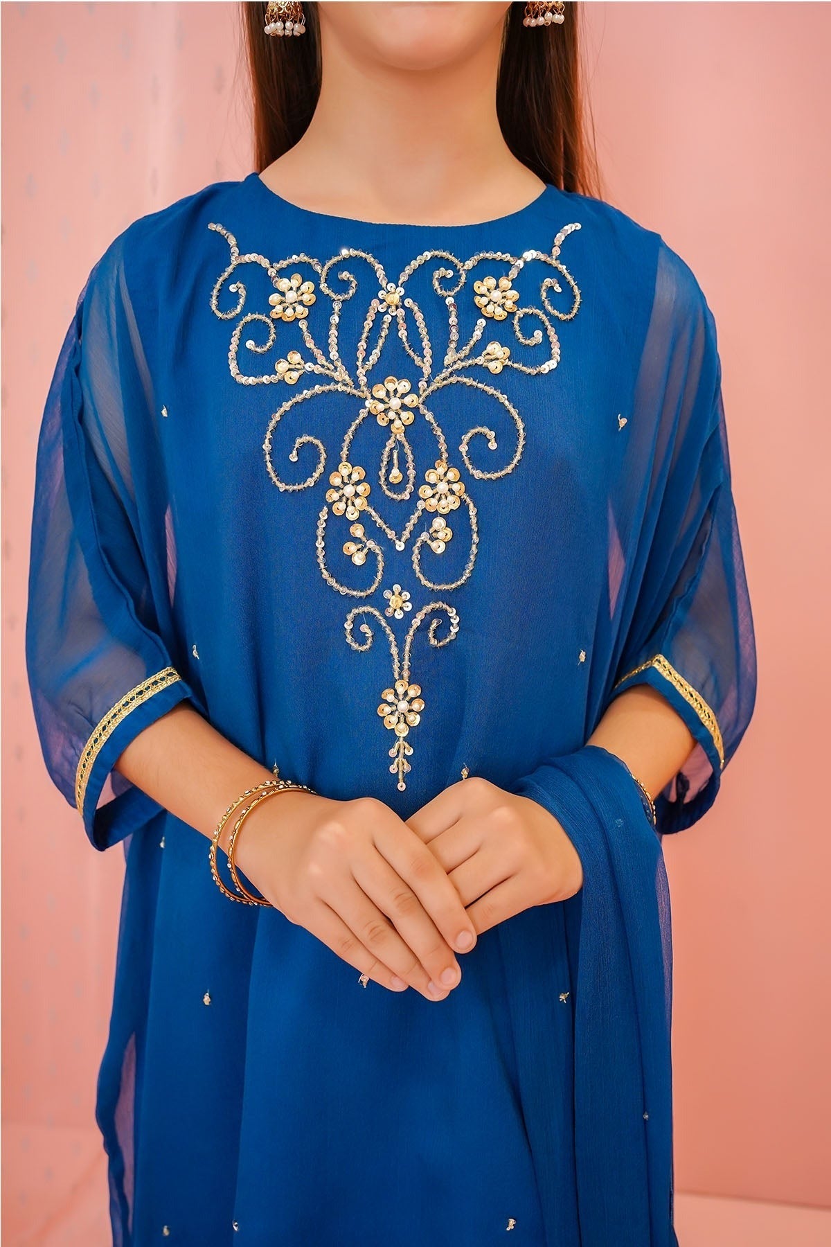 Teal Blue - Girl's Dress