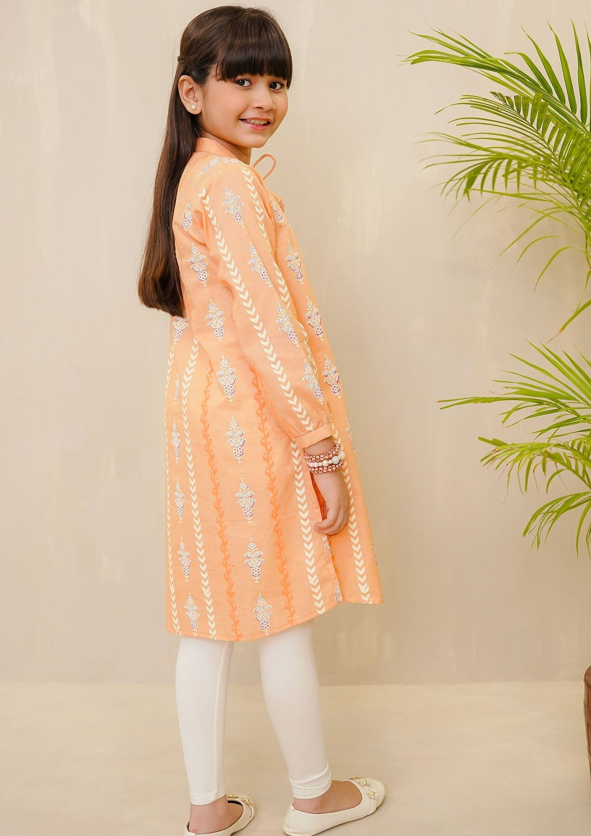 Peach - Girl's Kurta