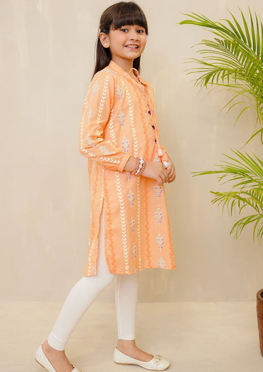 Peach - Girl's Kurta