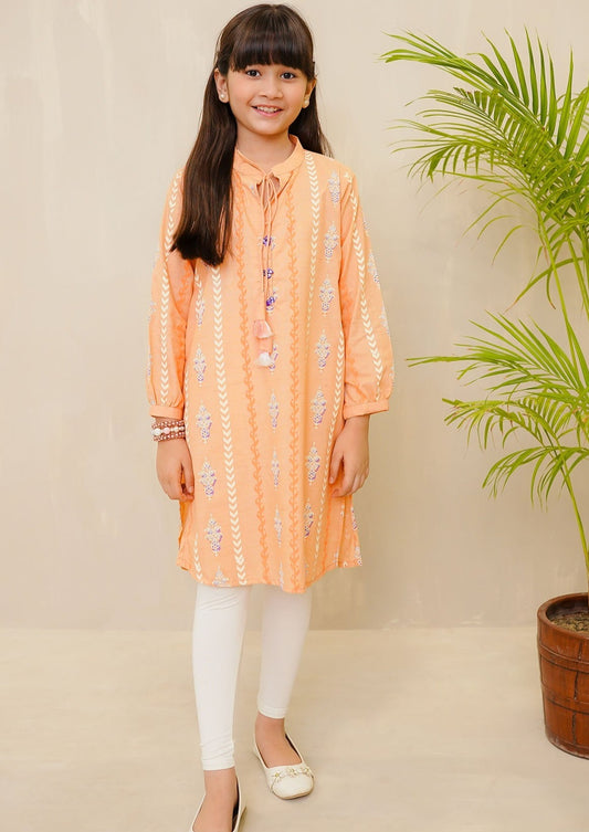 Peach - Girl's Kurta