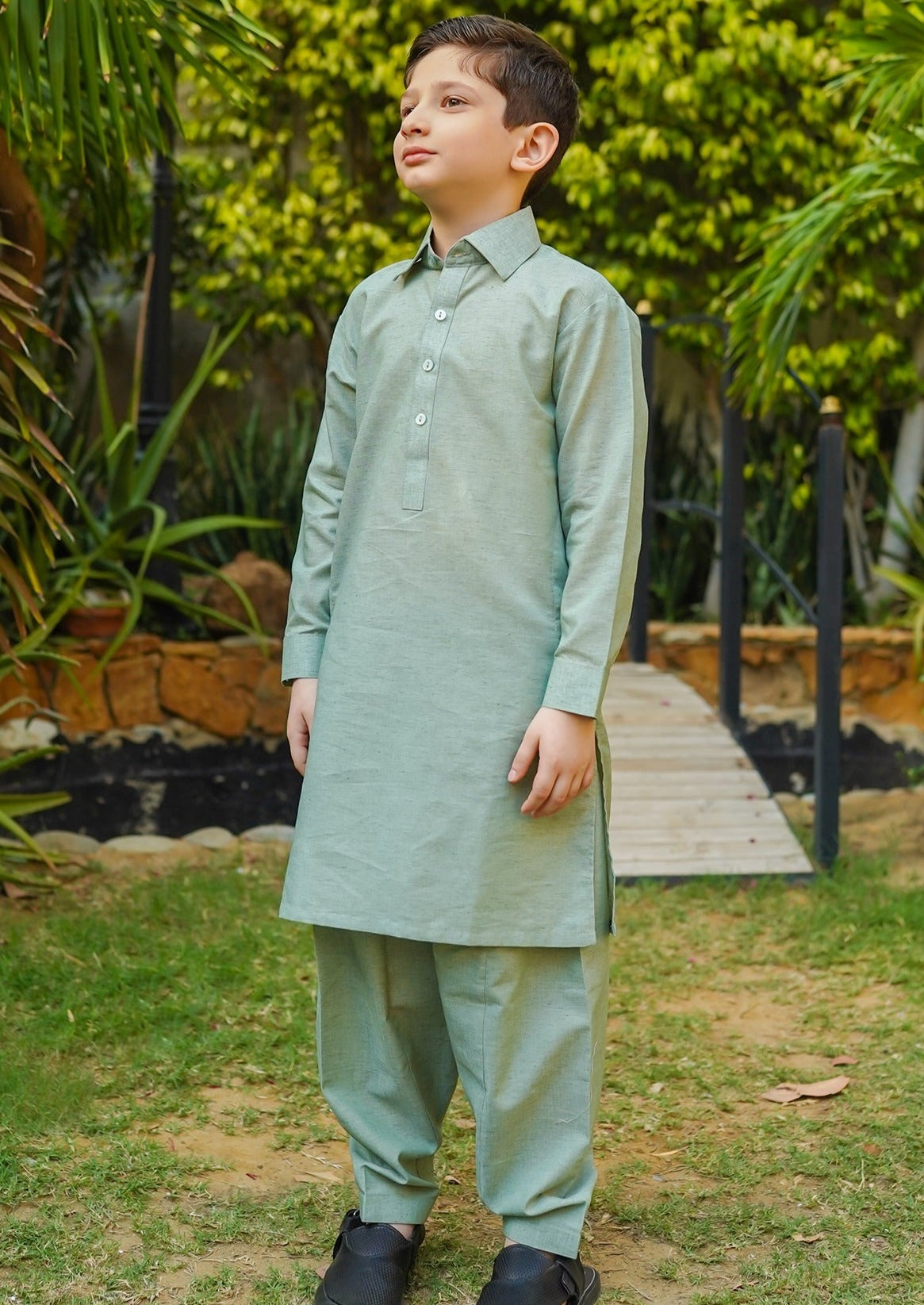Green:  Boy's Kurta Shalwar