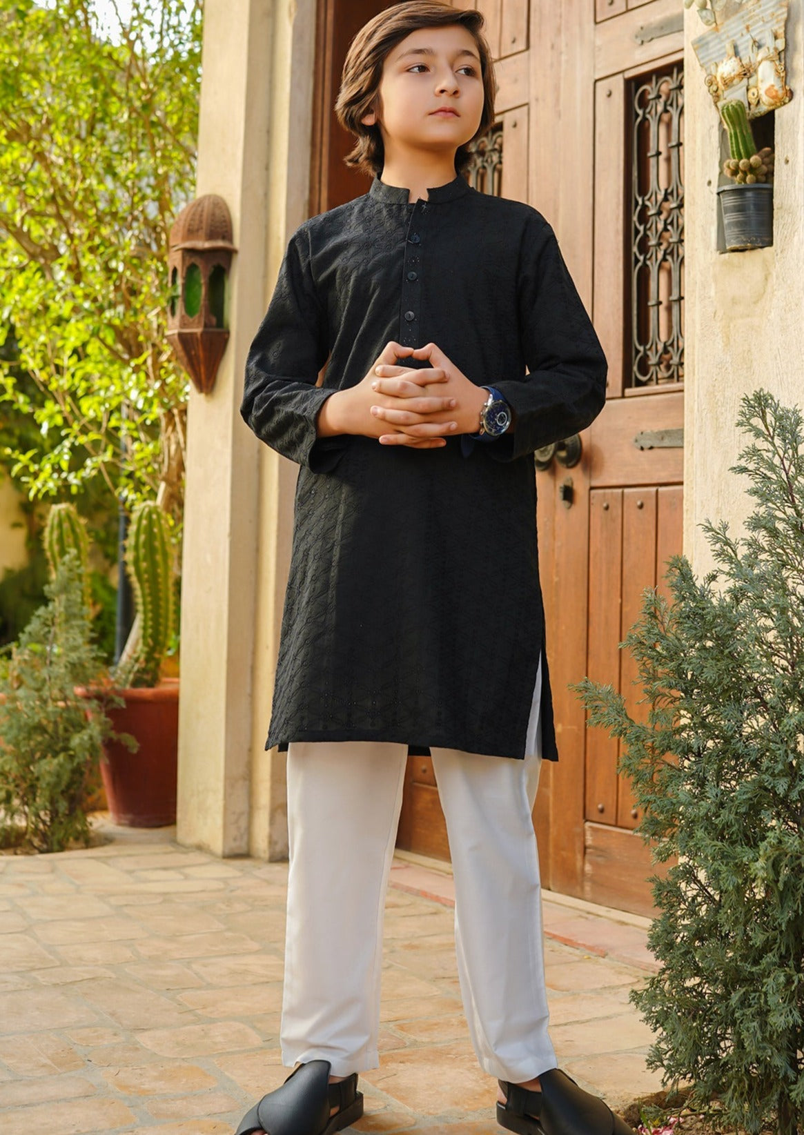 Black:  Boy's Kurta Shalwar