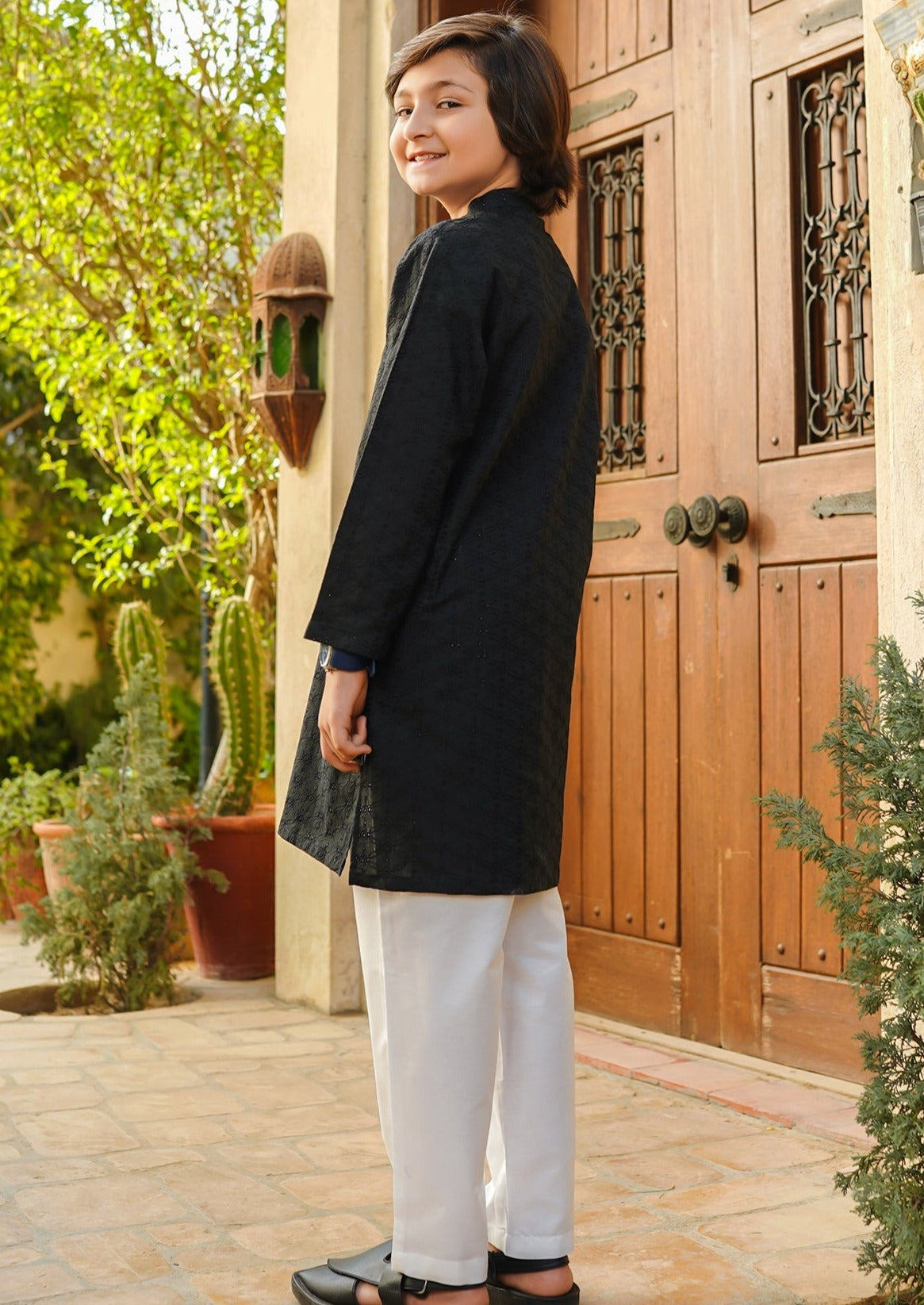 Black:  Boy's Kurta Shalwar