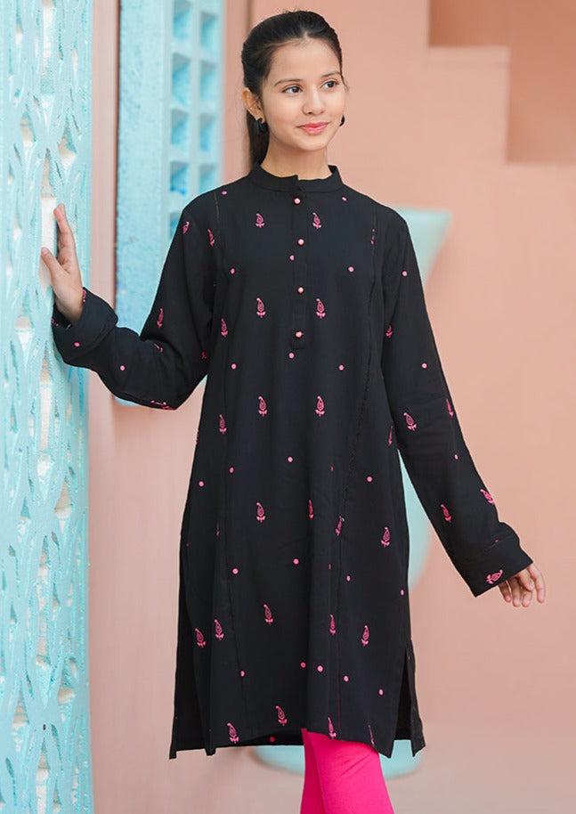 Black - Girl's Kurta