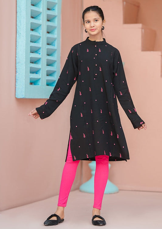 Black - Girl's Kurta