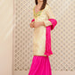 Beige & Pink - Girl's Gharara Dress